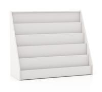 CostwayBibliothèque pour Enfants à 5 Niveaux Étagères d'Exposition de Livres pour Tout-petits Bibliothèque sur Pied Petit Porte-Revues Blanc
