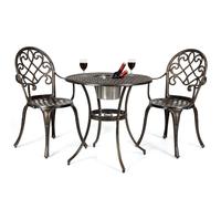 CostwayBistrot pour Jardin 3 Pièces en Fonte d'Aluminium Charge 100KG