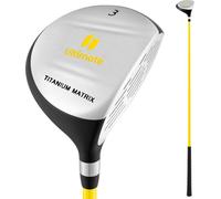 CostwayBois de Parcours de Golf Junior #3 165CC pour Enfants 8-10 Ans Club de Golf Individuel pour Entraînement Droitier 86 cm Jaune