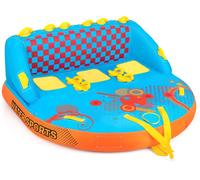 CostwayBouée Tractée Gonflable pour 3 Personnes Charge 300KG Gonflable Bateau Remorquable Housse en Nylon avec 2 Points de Remorquage 193x189x82cm