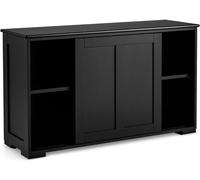 CostwayBuffet Armoire de Cuisine en MDF avec 2 Etagères de Rangement et 2 Portes Coulissantes Noir