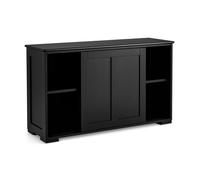 CostwayBuffet Armoire de Cuisine en MDF avec 2 Etagères de Rangement et 2 Portes Coulissantes Noir