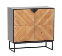 CostwayBuffet avec Rangement Buffet avec Portes et Etagère Table Console avec Pieds en Métal Meuble d'Appoint Moderne Noir