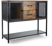 CostwayBuffet de Cuisine avec 2 Placard 2 Tiroirs et Étagère Inférieure Style Industriel pour Salon Couloir Cuisine