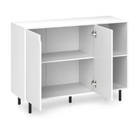 CostwayBuffet de Cuisine de 106 cm Meuble de Rangement Moderne avec 2 Portes et Etagères Réglables Kit Anti-basculement Meuble de Bar à Café Blanc