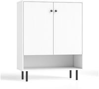 CostwayBuffet en Bois avec Étagères Réglables et 2 Portes Armoire de Service Buffet Armoire de Cuisine 75 X 35 X 95 Cm Blanc