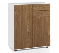 CostwayBuffet Meuble de Rangement Cuisine à Buffet Meuble Bar avec 2 Tiroirs 2 Portes et 3 Étagères Réglables Organisateur de Rangement Naturel