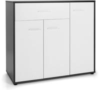 CostwayBuffet Moderne Placard de Cuisine avec Dispositif Anti-renversement et Étagère Réglable Armoire de Rangement Latérale à 3 Portes Grand Tiroir