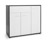 CostwayBuffet Moderne Placard de Cuisine avec Dispositif Anti-renversement et Étagère Réglable Armoire de Rangement Latérale à 3 Portes Grand Tiroir