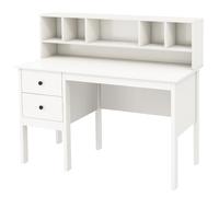CostwayBureau d'Ordinateur 60 x 120 cm Bureau d'Écriture avec 5 Compartiments et 2 Tiroirs de Rangement Blanc