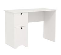 CostwayBureau d'Ordinateur avec 2 Tiroirs Bureau d'Étude Compact pour Ordinateur Portable Station de Travail Multifonctionnelle Blanc