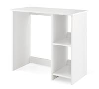 CostwayBureau d'Ordinateur Table de Travail pour Petit Espace avec 2 Compartiments Bureau Informatique 40 x 80 x74 cm Blanc