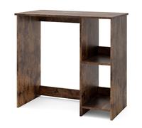 CostwayBureau d'Ordinateur Table de Travail pour Petit Espace avec 2 Compartiments Bureau Informatique 40 x 80 x74 cm Café