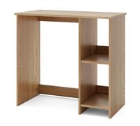 CostwayBureau d'Ordinateur Table de Travail pour Petit Espace avec 2 Compartiments Bureau Informatique 40 x 80 x74 cm Naturel