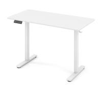 CostwayBureau Électrique Ergonomique Assis-debout Bureau Réglable en Hauteur avec 3 Mémoires & Protection Anti-collision Blanc