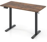 CostwayBureau Électrique Ergonomique Assis-debout Bureau Réglable en Hauteur avec 3 Mémoires & Protection Anti-collision Marron Rustique