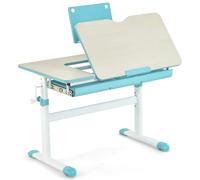 CostwayBureau Enfants avec Hauteur Réglable & Plateau Incliné 0-60° Bleu