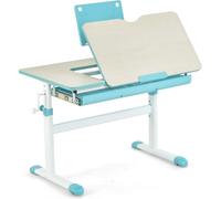 CostwayBureau Enfants avec Hauteur Réglable & Plateau Incliné 0-60° Bleu