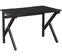 CostwayBureau Gamer Table Informatique 115 x 75 x 76 CM avec Porte-Gobelet Stable K Cadre en Acier Robuste Noir