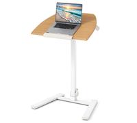 CostwayBureau sur Roulettes Pliable Table Roulante pour Ordinateur Portable avec Plateau Inclinable à 90° Réglable en Hauteur Naturel