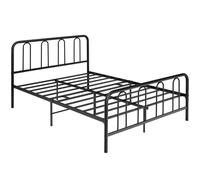 CostwayCadre de Lit 140 x 190 avec Sommier en Métal 32 cm Lit Double pour Adulte Support de Lattes en Acier avec Rangement sous Le Lit Noir