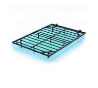 CostwayCadre de Lit Flottant Double avec Éclairage LED Lit Plateforme Métallique Moderne avec Butée Anti-Glissement 200 x 140 cm Noir