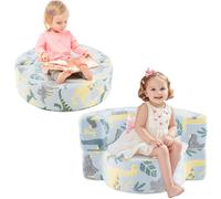 CostwayCanapé 2 en 1 Phosphorescent pour Enfants Canapé Convertible avec Housse Amovible et Lavable en Machine Motifs Etoiles pour 3+ Ans Bleu