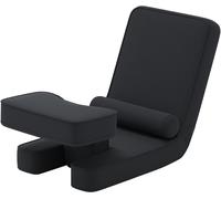 CostwayCanapé Paresseux Pliable Fauteuil de Sol Gaming avec Dossier Réglable en 5 Positions Repose-pieds & Plateau Coussin Confortable Siège Noir