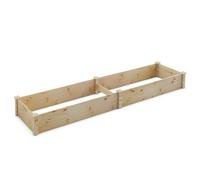 CostwayCarré Potager de Jardin Rectangulaire en Bois de Sapin 240x60x25CM Jardinière Surélevée avec Base Ouverte pour Fruits Légume