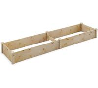CostwayCarré Potager de Jardin Rectangulaire en Bois de Sapin 240x60x25CM Jardinière Surélevée avec Base Ouverte pour Fruits Légume