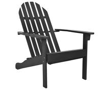 CostwayChaise Adirondack pour Patio Chaise de Foyer en Bois d?Acacia avec Assise Incliné et Dossier Haut Fauteuil Ergonomique à Lames Noir