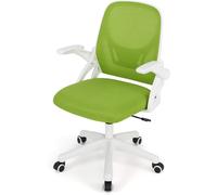 CostwayChaise de Bureau Ergonomique en Résille avec Soutien Lombaire et Accoudoirs Relevables Conception Pivotante et Réglable en Hauteur Vert
