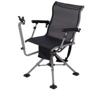 CostwayChaise de Chasse Portable Chaise de Tir avec Siège de Pliable Réglables Rotation à 360° Support de Fusil Réglable Charge 150 kg Noir