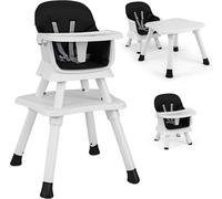 CostwayChaise Haute pour Bébé 6 en 1 Chaise d'Alimentation Convertible pour Bébé Siège d'Appoint de Salle à Manger Table et Chaise Noir
