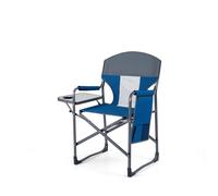 CostwayChaise Pliante Camping avec Table Latérale et Sac de Rangement Chaise de Peche Charge 180 kg avec Dossier Maille Bleu