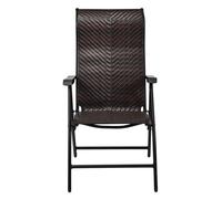 CostwayChaises Pliantes de Jardin en Rotin 1 Pièces avec Dossier Réglable pour Extérieur&Intérieur 71x58x111cm Marron