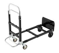 CostwayChariot à Main Convertible 3 en 1 Diable Pliant Robuste avec Poignée Rétractable & Longueur Réglable Chariot à Roulettes Charge 272 kg Noir
