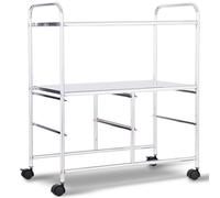CostwayChariot de Rangement 58,5 x 37 x 75 cm avec 2 Etagères 4 Tiroirs 4 Roues et 2 Freins