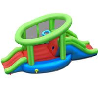 CostwayChâteau Gonflable en Forme de Escargot avec 2 Toboggans Maison de Rebond Gonflable avec Mur d'Escalade Panier de Basket Ventilateur non inclus