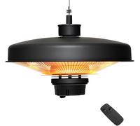 CostwayChauffage Électrique Suspendu à Infrarouge 2000 W Chauffage Radiant de Plafond Extérieur Étanche pour Porche Terrasse Tonnelle Noir