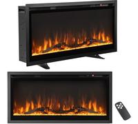 CostwayCheminée Électrique Murale avec 9 Couleurs de Flamme 750W/1500W