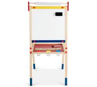 CostwayChevalet 3 en 1 pour Enfants avec Rouleau de Papier Tableau Magnétique Blanc et Noir Accessoires 60x55x1125-1245cm