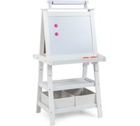 CostwayChevalet pour Enfants 3 en 1 Tableau de Dessin Magnétique Double Faces (Tableau Blanc + Tableau Noir) Blanc