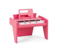 CostwayClavier de Piano 25 Touches pour Enfants Mini Piano Numérique Jouet avec Vitesse Volume Réglables Mode Pédagogique Pupitre pour 3+ Ans Rose