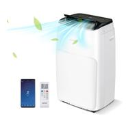 CostwayClimatiseur Mobile avec Evacuation 4 en 1 Ventilateur & Déshumidificateur & Refroidisseur & Chauffage avec Télécommande & APP (12000BTU)