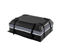 CostwayCoffre de Toit Voiture 450 L Sac de Toit Étanche PVC avec 6 Crochets 10 Sangles Tapis Antidérapant Bandes Réfléchissantes Noir + Gris