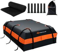 CostwayCoffre/Sac de Toit de Voiture Étanche de 560 L avec 10 Sangles Renforcées 6 Crochets de Porte et Tapis Antidérapant