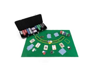 CostwayCoffret de Poker avec 500 jetons Mallette de Poker pour 2 à 4 Joueurs Verrouillable en aluminium jeux de cartes dés Noir