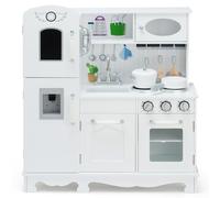 CostwayCuisine Enfants avec Téléphone & Tableau Noir Cuisiniere Enfants avec Lumière & Effet Sonore pour Enfants de 3 Ans+