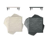CostwayDalles de Jardin Ensemble de 16 Carreaux 40 x 40 cm en Polypropylène Dalles pour Pelouse Chemins de Jardin (8 Gris + 8 Beige)